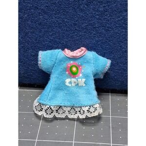 Cabbage Patch Kids Doll Dress Blue CPK Flower Logo Lace Trim Vintage Accessory